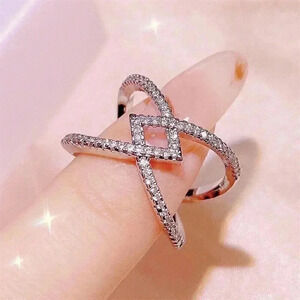 New 925 Silver White Sapphires Infinity Band